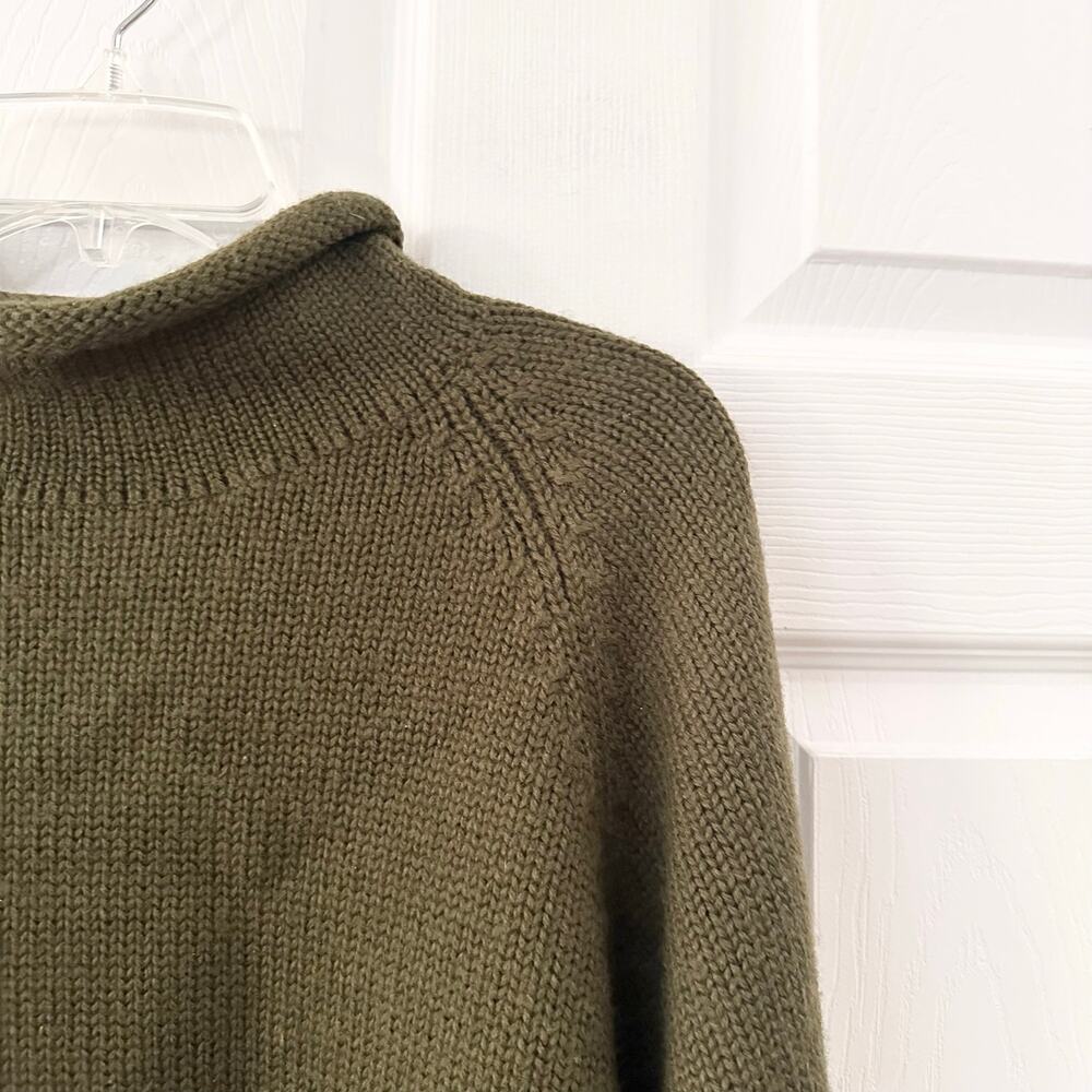 J Crew Vintage Red Oarsman Green Wool Roll Mock Neck Sweater Large Men Hong Kong - Picture 4 of 8